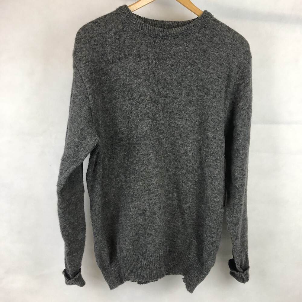 VTG 1980s Le Tigre L Wool Blend Grey Pullover Crew Neck USA Mens Womens Sweater